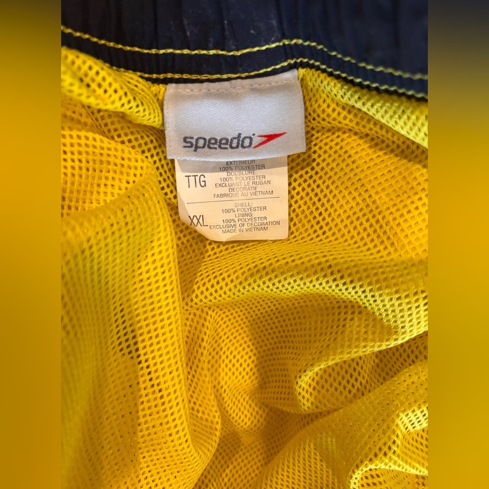 Speedo Men’s Yellow Swim Trunks Mesh Lined Board Shorts XXL - Picture 8 of 10